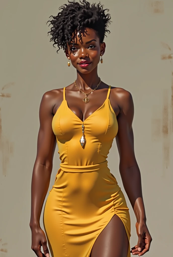 8K, masterpiece, RAW Photos, Highest quality, detailed:1.2),Realistic, Extremely detaileded CG unifies 8K, 8K, diamond, wallpaper, Written boundary depth, Cinematic Light, Lens flare, Ray Tracing, (Very beautiful face, Beautiful Lips, Beautiful Eyes), intricate detailed face, ((ultra detaileded skin)) One African girl, Deep Shadow, Cute African Girl, ,(Very slim and slender muscular body:1.3), ((Viewer Display)),(Big smile), (Bodycon mini dress), (White Dress), (Injection Sleeve) , Background city morning (ネオン・Sイン), Cute African Girl, Earrings, Bangles, necklace, pantyhose, Clear Eyes, walk , look forward to, (Big eyes), ((Upper Body Shot)), Bodycon mini dress, Silk mini dress , Synthwave Color Dress, Black Choker, Turn back, S, slim, Healthy Thighs, Thigh Gap