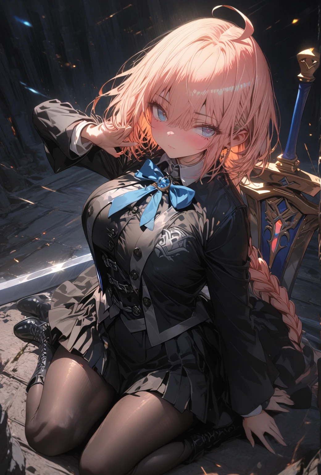 PERFECT MASTERPIECE, EXTREMELY DETAILED CG UNITY 8K UHD QUALITY RESOLUTION WALLPAPER, PHOTOREALISTIC, RAW PHOTO, PERFECT PHOTOGENIC CLARITY, OFFICIAL ART, AWARD-WINNING PORTRAIT, ULTRA HYPER-REALISTIC, ULTRA HYPER-DETAILED, SHINY REALISTIC SKIN, RAY TRACING, GLOWING AMBIENT LIGHT, The most beautiful and sexy school girl, very long black hair, vibrant moonlight eyes, long detailed eyelashes, blushing, full pouting pink lips, curvy body type, full hips, super huge enormously gigantic tits, cleavage showing, gigantic tits bursting out of her shirt, wearing a school girl uniform and school girl skirt, (Spreading her legs open arching her back in a sexy seductive slutty pose:1.3), white panties showing, looking at the viewer, close up pov camera view from above, sexy seductive slutty facial expression, school classroom background