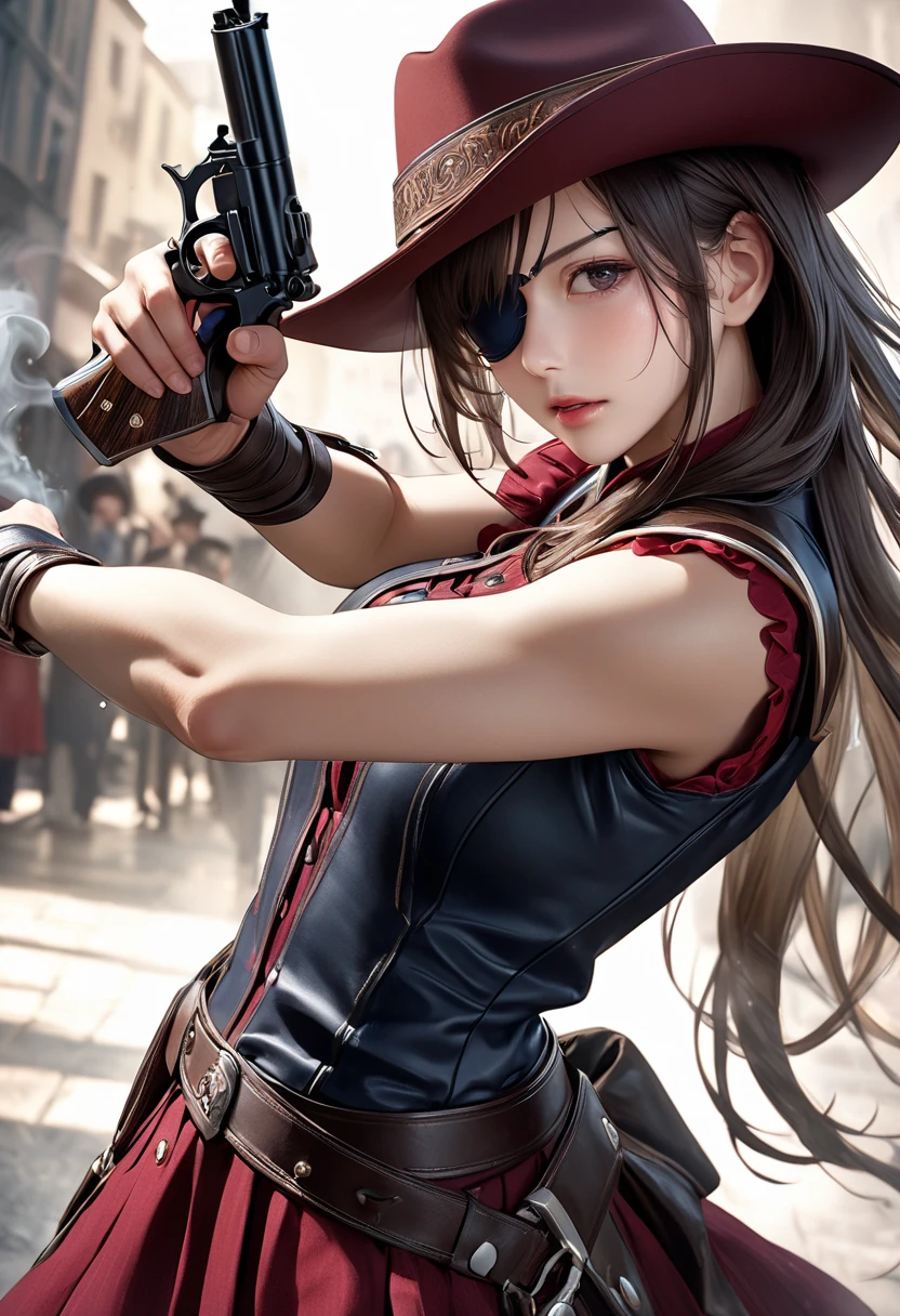 a cute woman sky pirate, sexy over exposed pirate outfit, sword pistol at side, pirate hat, red themed steampunk airship, crew, best quality, 4k, 8k, highres, masterpiece:1.2, ultra-detailed, realistic, photorealistic, photo-realistic:1.37, HDR, UHD, studio lighting, ultra-fine painting, sharp focus, physically-based rendering, extreme detail description, professional, vivid colors, bokeh, portraits, steampunk
