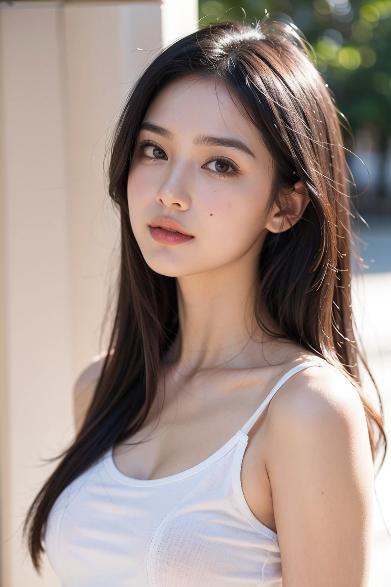 8k, Ultra-high resolution, Highest quality, masterpiece, 三分割法によるphotograph,Surreal, photograph, 1 Girl, (:1.3), pretty girl, Cute Face, Beautiful eyes in every detail, 細かくdetailedに,masterpiece,One Girl:1.2, Japan Female Announcer,close up,disgust,Black Hair,Messy hair,Station platform,風景photograph,Clean and modest clothing,Natural Makeup,Realistic Skin, Perfect and beautiful face ,完璧でCute Face, Skin with attention to detail, Perfect limbs、Narrow waist、Thin legs),Looking at the audience、beauty,Long neck、(((Ideal body type))),A cup small breasts :2,Portraiture:2,Perfect Anatomy,鮮明なdetailed,detailed,Surreal,Light and shadow,dappled sunlight