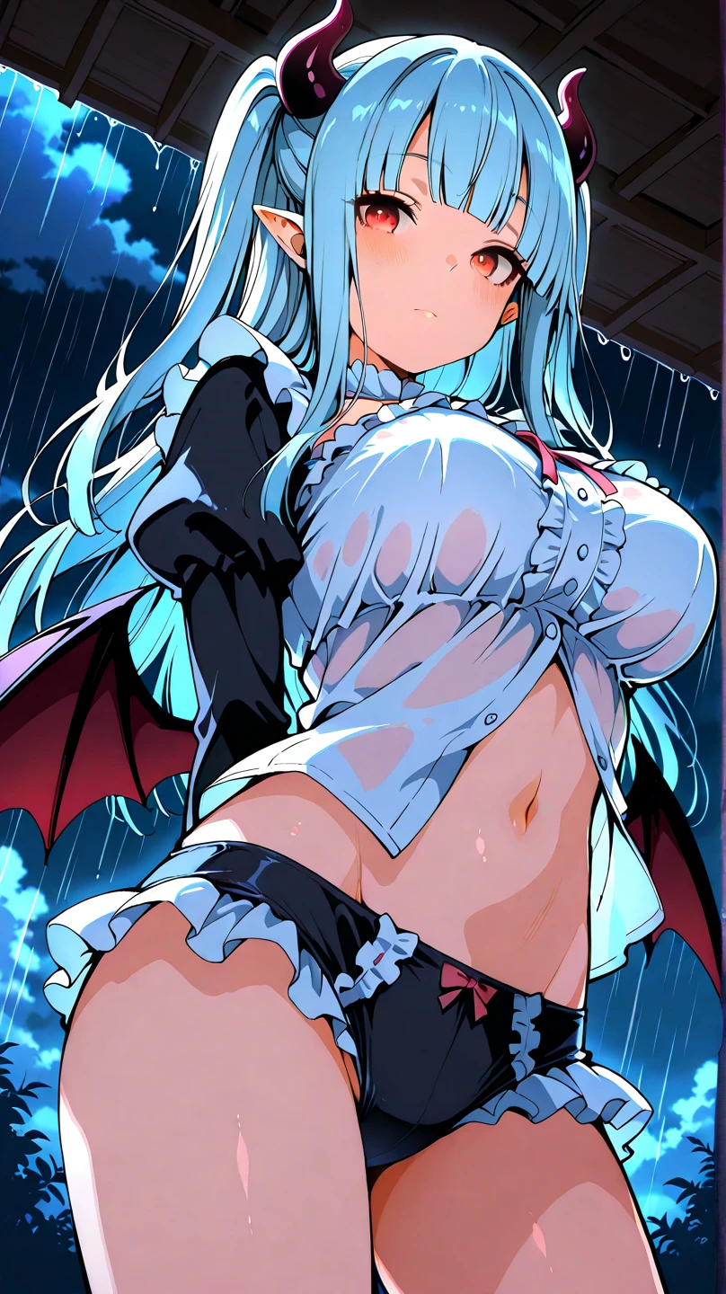 draw, depraved, Darkness, teens girl, Wings, Evil,Sexy,Heteropupil,Viscous liquid all over the body,