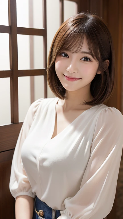 Ultra-realistic), (An illustration), (High resolution), (8k), (Very detailed), (最高のAn illustration),(Raw photo, Best Quality), (Realism, Photorealistic:1.4), Mastepiece, Very delicate and beautiful, Extremely detailed, 2k wallpaper, amazing, Fine details, Very detailedなCGユニティ8kの壁紙, Super detailed, High resolution, Beautiful detailed girl, Very detailedな目と顔, Beautiful detailed nose, Beautiful detailed eyes,Cinematic Lighting,Perfect Anatomy,Perfect promotion,(A shy smile, Beautiful Face), ((Perfect Legs, Perfect legs, Perfect hands, Perfect hands指, Perfect Arms, A shy smile, The mouth is perfect)), Looking straight at the camera, Bangs and ear bangs、necklace、 (((Cute Japanese girl wearing white shorts)))、 (((A beautiful 20 year old Japanese girl in a white T-shirt))), (((H cup big breasts)))、(((Bursting Busty!!!!!!!!!))) (((Huge !!!!)))、((Huge breasts))、(((Attractive big breasts!!!!!!))), ((((Full body writing)))),  (((((Bob Cut Hair))))),  ((Solo Photo)),  ((Black Hair)), ((((Beautiful smile)))), (Slender body), ((Standing indoors in a seductive pose)),  (((Seductive Pose))), ((Emphasis on cleavage))