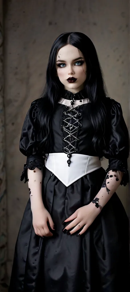 Girl dressed in Gothic Lolita iconic clothes,