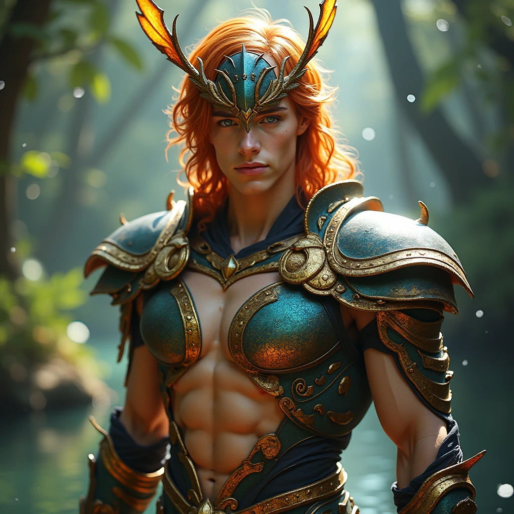 ((masterpiece,best quality)), <lora:Twilight_Theme_Zelda_Anime:0.8>, (Twilight_Theme_Zelda), glow, glowing, green glow, dark skin, grey skin, glowing tattoo, pointy ears, 1boy, male focus, muscular, smile, red eyes, orange hair, yellow sclera, smug, shiny metal, fingerless gloves, armor, shoulder armor, gauntlets, cowboy shot,