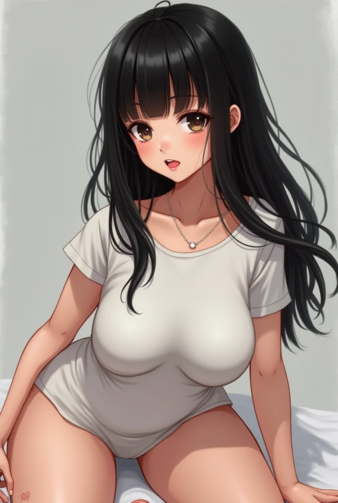 score_8, score_9, One girl, Long Hair, Black Hair, (Completely naked:1.2),