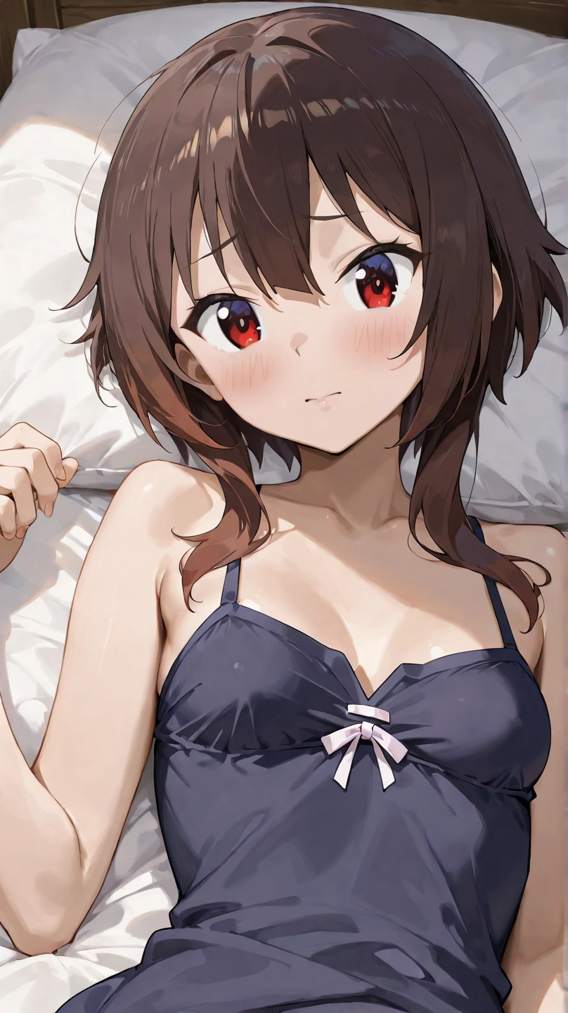 (highest quality, 4k, High resolution, masterpiece:1.2), Super detailed, (anime style, photorealistic:1.37), cinematic light, Bright colors and mesmerizing effects, Soft and delicate lighting, gentle shine, Beautiful and gentle atmosphere throughout the scene, (1girl:1.5), joven, (Cara finamente detallada:1.4, Ropa detallada), (Detallado:1.4) named (Eimi Fukada:1.1) BREAK Cara hermosa, Profundidad de campo, Agregar capa, 27 years old, Modelo de cuerpo perfecto, senos perfectos, 175cm de altura, pose sexy, full body, cuerpo completo, Tipo de cuerpo del modelo, BREAK (micro bikini:1.3), (Cabello largo:1.2), (brunette:1.1), dark brown hair, doble parpado, (reddish brown eyes:1.5) BREAK (bedroom:1.1), laying on bed, smile, blush, (from above:1.5) spread legs, pov, leg grab,pussy,