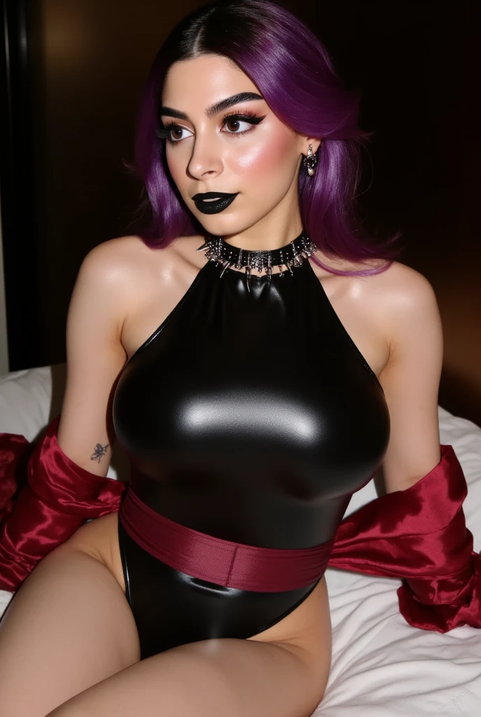portrait photography of (woman:1.3), (nerdy:1.2), (wearing pastel corduroy underboob cutout dress:1.2), <lora:add_sharpness:0.5>, (purple perm hair:1.2), <lora:epiNoiseoffset_v2-pynoise:0.8>, flat lighting, (soft saturation:1.2), <lora:photoblend:0.6>, (pastel yellow neon lights:1.1), <lora:lora_NeonNight:1>, <lora:eyeliner_v1:0>, <lora:weight_slider_v2:0> , <lora:underboobcutoutdressv1:0.8>
