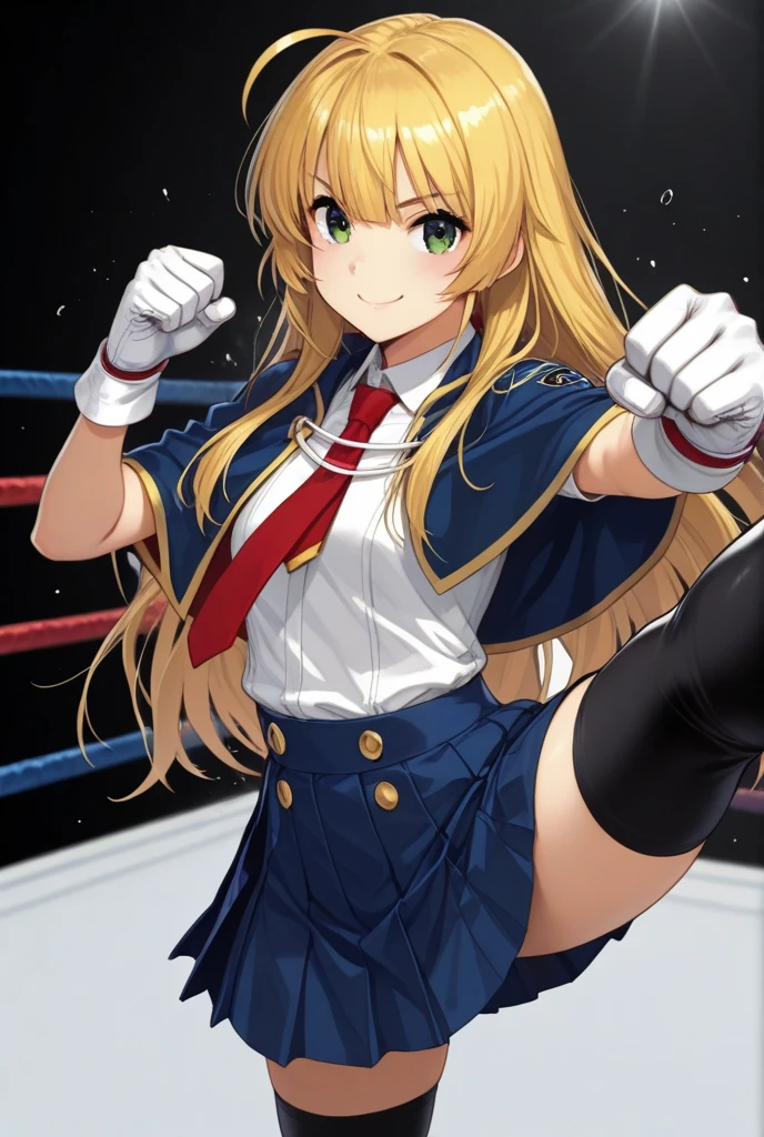 (((masterpiece))),(((best quality))),(ultra-detailed,high resolution:1.2),(illustration),((an extremely delicate and beautiful)),(detailed background), POV, ((((handjob)))), (((ejaculation))), veiny penis, (((wrestling ring))), ((1petit girl)and(1boy)), hetero, (1petit girl,short stature),((((artoria caster,(second ascension)/(fate/grand order/)))),official style, (slender body:1.4), (long blonde hair,twintails),sidelocks,ahoge, green eyes, (middle breasts), ((She wears white dress, long sleeves, blue beret, black pantyhose, blue footwear, blue cloak, blue bow)), ((((smug)))), (cum on clothes,cum on body,excessive cum:1.4),cum facial,bukkake,cum on hair, clothing aside, clothed, (1boy,tall stature:1.4),((((tartaglia/(genshin impact/)))), large penis, he looks smug, text,