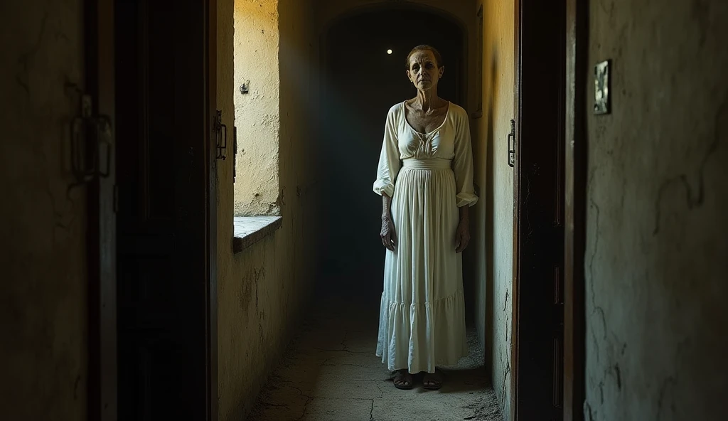El regreso of Rebeca a la soledad: Después of la muerte of José Arcadio, Rebeca isolates herself at home, becoming a lonely, almost ghostly figure. La escena podría mostrar su ofterioro físico y mental, with an increasingly abandoned and dark house. (drawing, of : Cien años of soledad)