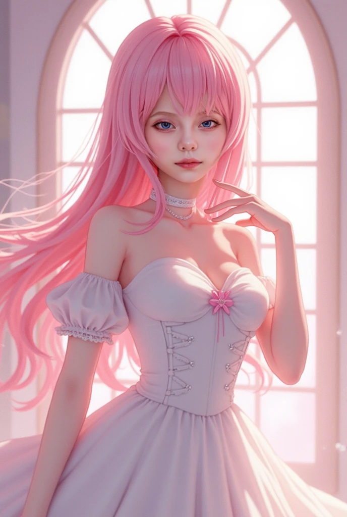 Arti modern anime. angled view, face closeup action portrait beautiful "Chibiusa", leaning forward, slim body, highly ornamented and detailed "pink crystal skirt", "white top" "white gloves", "red chest bow", angle, "pink knee high heel boots", pantyhose, depth of field blur effect, night, photorealistic. cinematic lighting, highly detailed. best quality, 4k, Better hand, perfect anatomy, coy cute flirty focused expression, looking at a reflection
