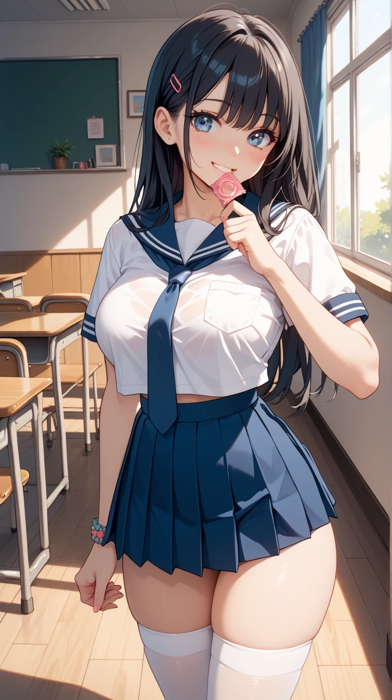 highest quality、High resolution、detailed background、Beautiful and dense face、beautiful and smooth skin、skin texture、cute10代の美少女、two beautiful girls、(huge breasts:1.4)、(realistic:1.2)、perfect body line、braided ponytail、
(Sleeveless sailor suit made of see-through material:1.5)、white sailor collar、Sheath Sloop Leece Mini Skirt、pink floral embroidered panties、No bra、white knee high socks、white overknee socks、emphasize cleavage、emphasize the chest、(My clothes are wet and see through and I can see my nipples..:1.3)、
Tea time at the cafe、((Two beautiful girls enjoy cake and sweets while chatting at a cute cafe.:1.4))、((She pulled up her skirt and showed me her panties..:1.5))、sexual expression、Laugh playfully、panty shot、underboobを強調する、underboob、cute、camel toe