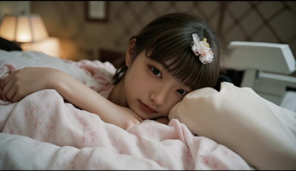 Japanese, girl, cuteness, 11 years old, Elementary student, , cuteness, house management, bed, lying down