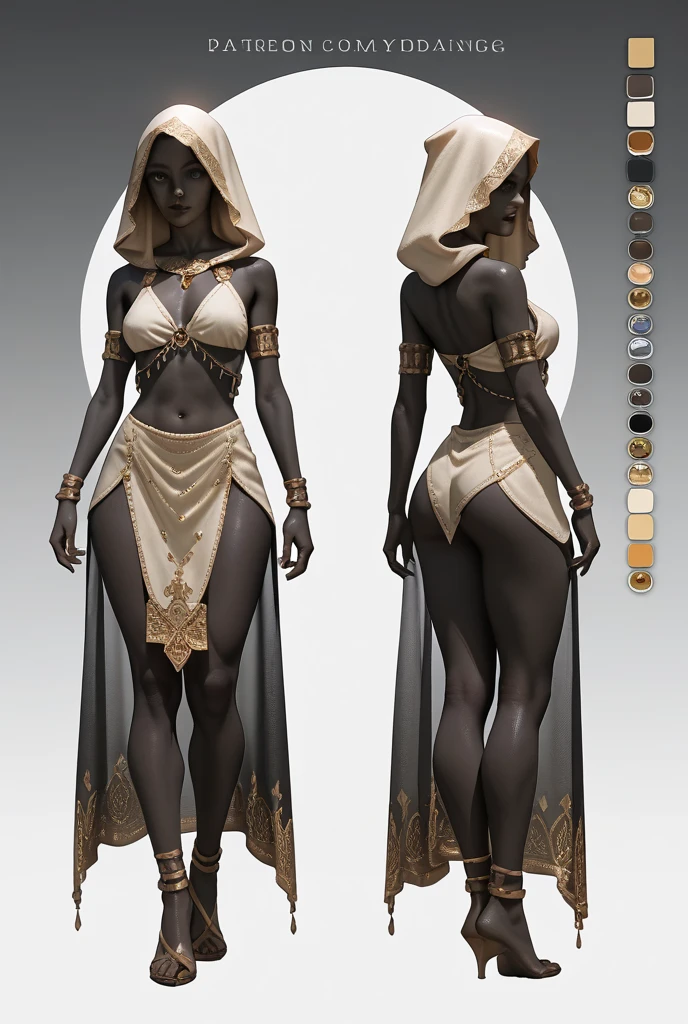 ((best quality)), ((4k)), ((highres)), ((masterpiece:1.2)). ((detailed)), ((ultra realistic)), ((intricate details)), ((full body picture)), ((character design sheet)), ((blank background)), a full body picture of a beautifull ebony female, young black woman, african princess, african model, perfect face, gorgeous face, detailed eyes, detailed lips, ((vivid blue eyes)), about 1, about 5'5 ft. tall, long thin dreadlocks, ((emphasis on her long thin dreadlocks)), dreadlock beads ((emphasis on her dreadlock beads)), athletic body, dressed in a sleeveless blue tank top and a floaty blue ruffle mini skirt ((emphasis on her sleeveless blue tank top and a floaty blue ruffle mini skirt)), dark blue and light blue outfit, ((emphasis on dark blue and light blue outfit)), multi-colored outfit, ((emphasis on multi-colored outfit)), multiple shades of blue dress, ((emphasis on her multiple shades of blue dress)), turquoise outfit, blue boots, princess, african sea goddess character concept, superhero character, superhero concept art, superhero character concept art, full body, full body concept art, full body art, splashes of water in the background