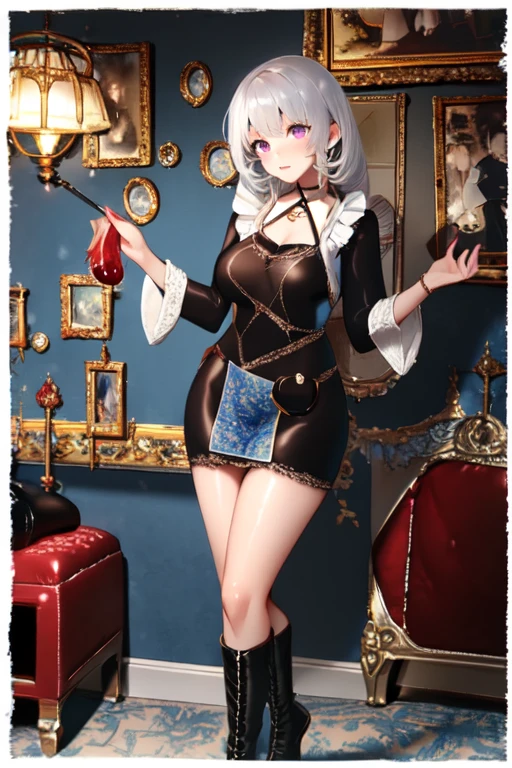 (small breasts:1.3), (perky chest:1.1), (pointed chest:1.0), (fashion magazine cover:1.3),(from below:1.0),(from side:0.9),masterpiece, 1girl, Amazing Cleavage:1.1, thin waist, big ass, Raised sexy, small breast: 1.3, posed cleavage:1.2、solo, looking at viewer, open mouth, have a cute grass of cute beergrass,black hair, dark green eyes, dress, bare shoulders, jewelry, collarbone, sidelocks, hairband, earrings, indoors, off shoulder, :o, sweater, arms behind back, plant, short hair with long locks, gild hairband, off-shoulder dress, sweater dress, off-shoulder sweater, red sweater, dark gord hair, big side hair, very long side hair,is rendered in (masterpiece: 1.2, best quality), with (ultra high resolution) and an exquisite (depth of field). This masterpiece is not only visually stunning but also tells,A scene of cooking in the kitchen by classroom