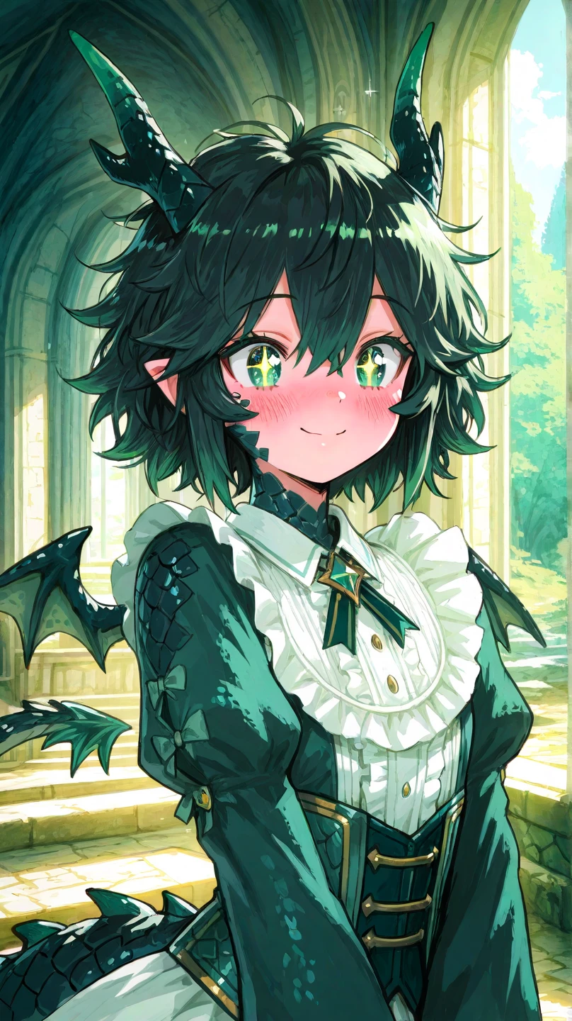gothic, anime, evil fairy,a short ripped dress, red nails, long light green hair, evil face, fairy, dark fantasy, fairy wings with a poisonous pattern, small boobs, simples background, ElonaFacePortrait, simple background, closeup, portrait, looking at viewer, purple eyes