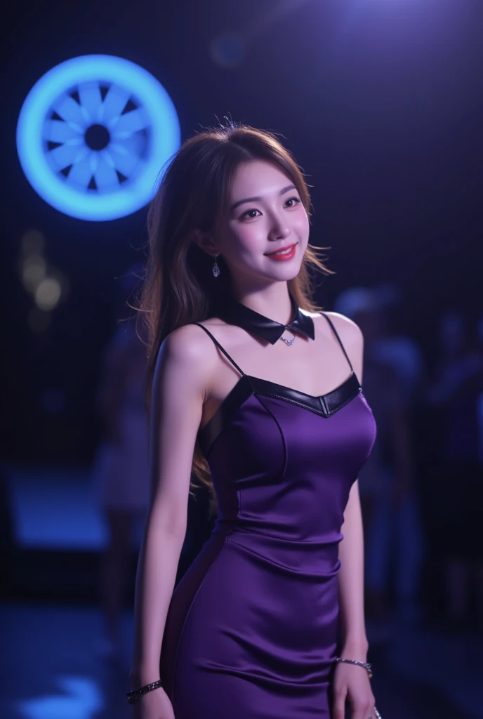 Tzuyu 1, woman, (Realistic), (Hyperrealism), (photoRealistic), Written boundary depth, eye make up:0.7 (whole body:1.8), (Large Bust),(Tight waist), Observe the audience,
