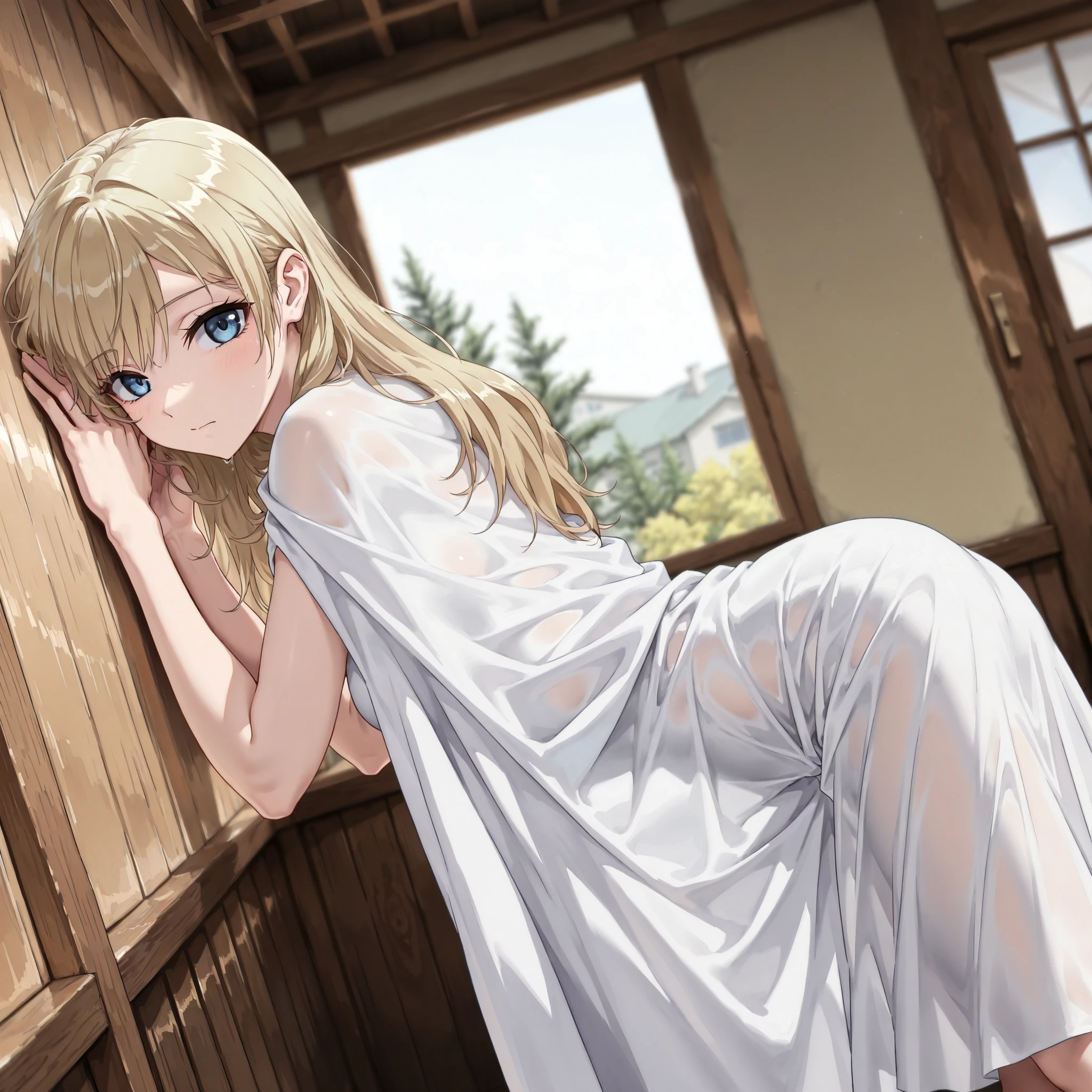 masterpiece, best quality, amazing quality, very aesthetic, high resolution, ultra-detailed, absurdres, (hands:-0.22),
1girl, woman, solo,(looking at viewer, three quarter angle, side shot, medium shot:1.19), blonde_hair, long hair, blue_eyes, (tenka izumo, naon yuno:0.62), against a wall, bath house, roman bath house, posing, modelshoot, modelling, flowy cape, cape draped over her silhouette, novuschroma79 style, glitch art photo
BREAK, depth of field, volumetric lighting