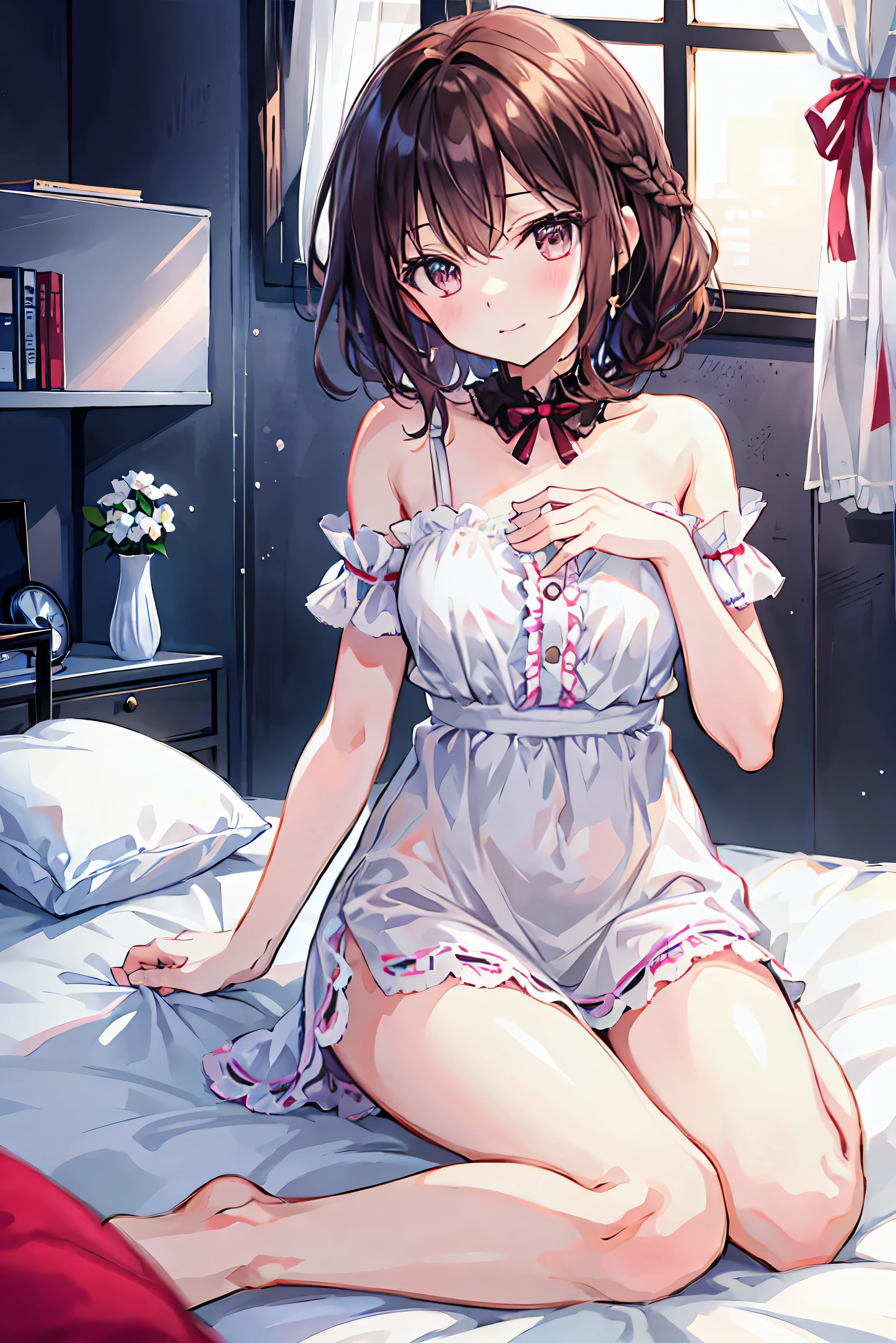 Late teens, straight hair, long hair, whole body, 5 girls, {{very delicate and beautiful}}, dynamic angle, wonderful, small details,, {{{big breasts}}}}, beautiful girl, anime art wallpaper 8k, pretty girl,bed, ,(underwear)((nude)) 、rape、pussy、顔を赤らめるbeautiful girl, wearing a maid outfit。 裸のpussyが見える。 裸で手でpussyを広げる。、embarrassed expression。Nipples visible、bedで仰向け。sex。