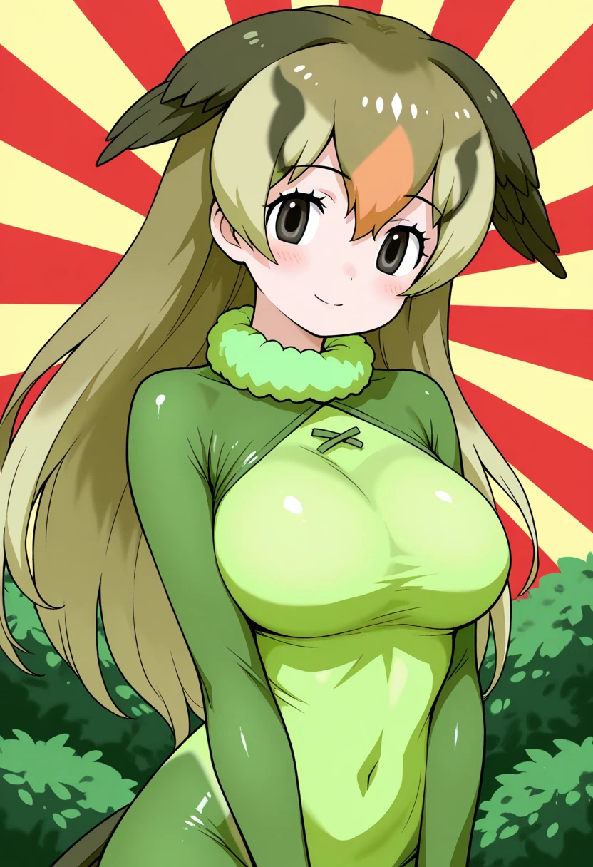 2d, masterpiece, best quality, anime, highly detailed, 1girl, solo, cowboy shot, nakano yotsuba, orange hair, hair bow, green bowtie, yellow sweater, collared shirt, green skirt, miniskirt, standing, school, outdoors, smile, (dragon tail:1.6), (hyper hourglass figure:1.6), (curvy:1.6), (giant hips:1.6), (large breasts:1.6), (microwaist:1.6)
