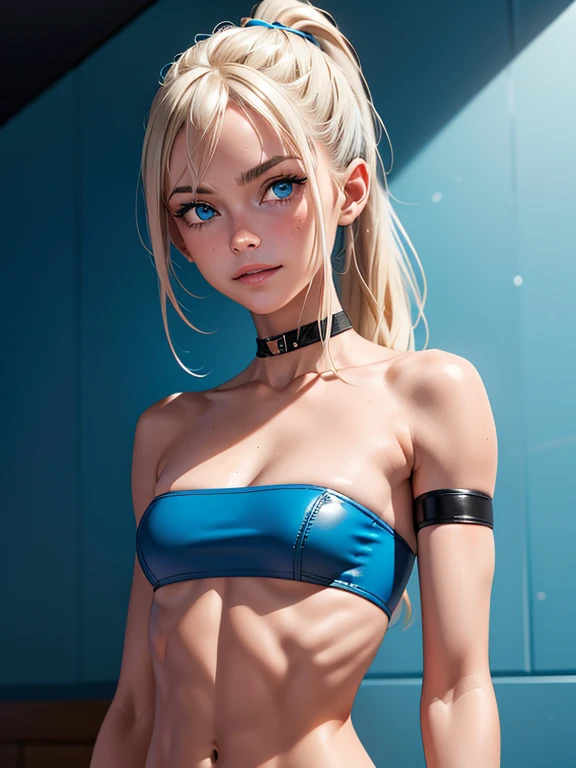 (Extremely sexy teen girl with a strong body and very short hair) Blonde buzz cut, Blonde buzz haircut, hair shaved on the sides, buzz cut shaved on the sides, face focus, intricate detail, dumb bimbo, extremely dumb looking, dumb looking, stupid and innocent, very innocent looking
