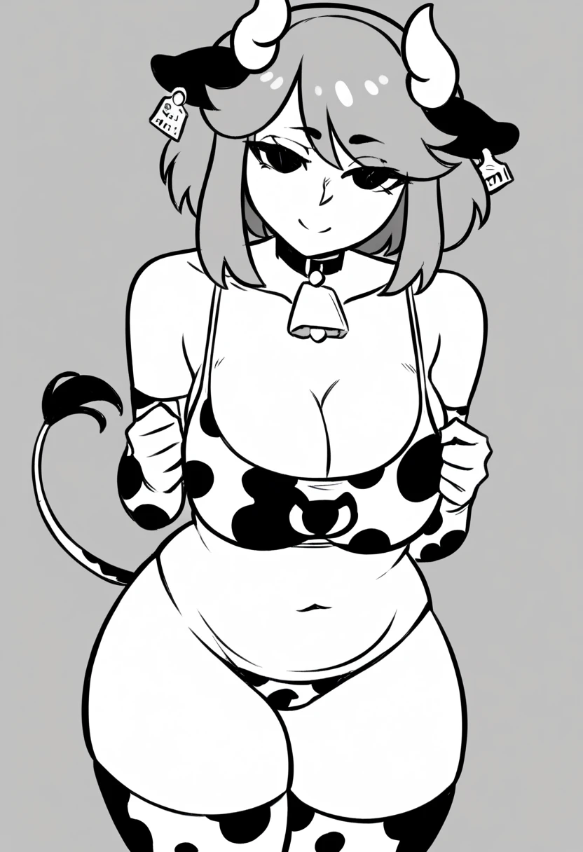 score_9_up,score_8_up,score_7_up,score_6_up,rating_safe,(dark,chiaroscuro,low light, desaturated:1.2),solo,1girl,woman, (bikini:1.1),standing,,facing viewer, (shortstack:1.3), large breasts, wide hips, beautiful, cute, scars, long straight hairstyle, blunt bangs
