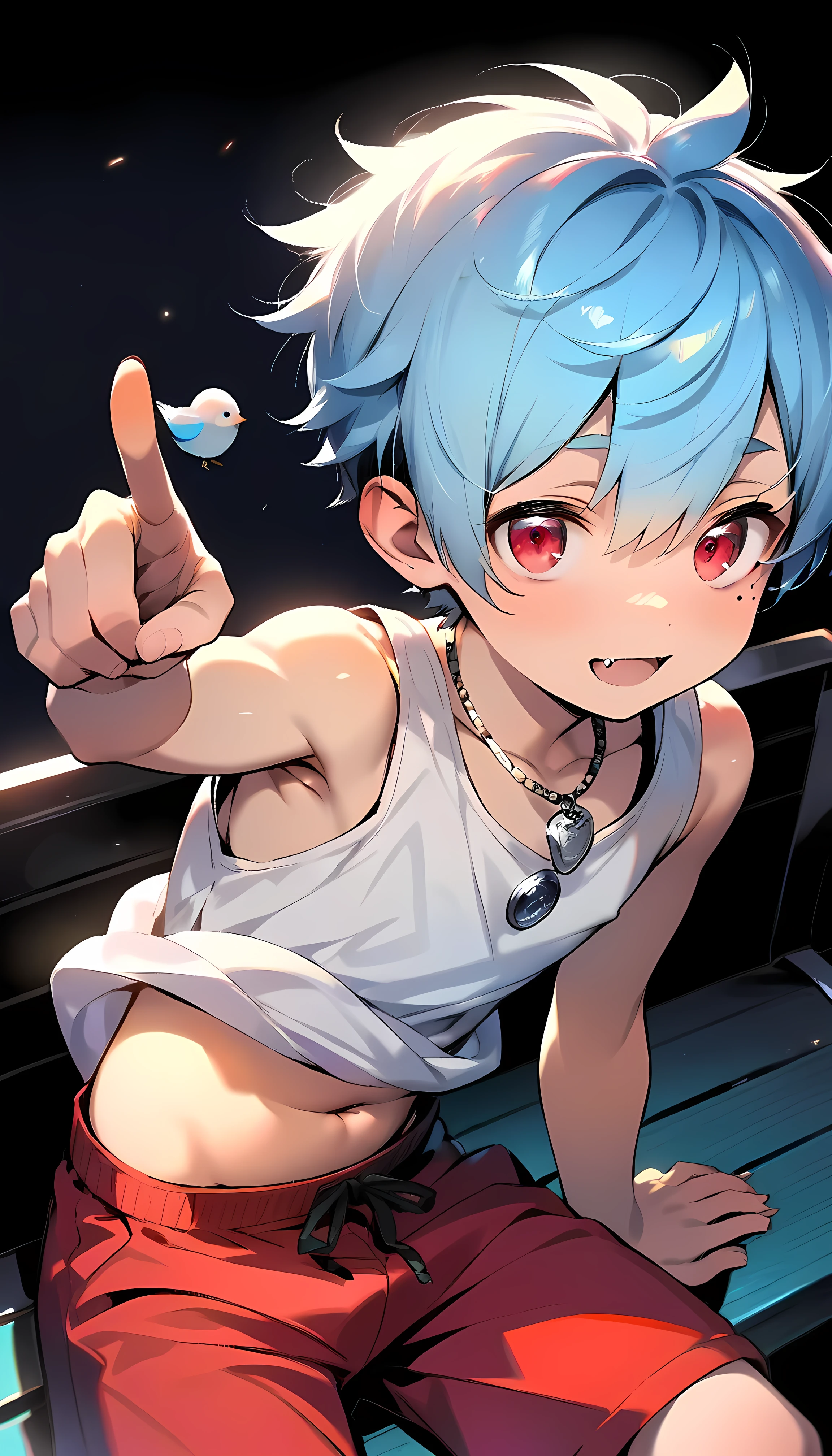 (solo:2), (boldline:-1.7), (peace sign:1.5), (black bow tie:1.5), (sexy pose:1.5), (arched back:1.2), (((fang))), (((best finger))), (((best hands))), (((best arms))), (((best legs))),BREAK (best quality:1.5), (absolutely resolution:1.5), (ultra detailed:1.5), (masterpiece:1.5), (perfect face), (detailed face), (detailed eyes), (best eyes), (cute face), (shota:2), BREAK (bunny costume:1.5), BREAK (white speedos:1.6), (see through wet clothes:1.2), (rabbit ears:1.5), (bunny tail on his hip:1.5), (bulge:1.6), (skinny:1.3), BREAK (light blue hair:1.5), (spiked hands), (wine red eyes:1.4), (eyes with highlight:1.6), ((mole under eye)), (sweaty skin), (smiling:1.3), ((earrings)), (shiny skin:1.3), BREAK (casino:1.5), (money:1.5), (((spotlight))), ((wind blowing)), ((nipple)), (abs), (groin),