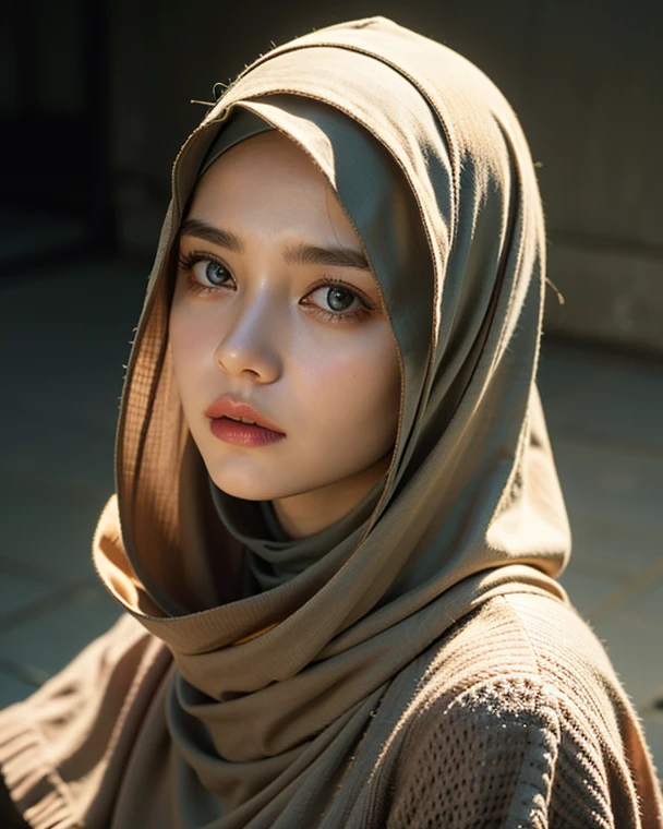 (RAW photo, best quality), (realistic, photo-realistic:1.3), HIJAB OUTFITS DRESS, best quality of Hijab Girl, Full Hijab Dress, highly detailed, masterpiece, ultra-detailed, illustration, 1girl, upper_body, dynamic angle, world masterpiece hijabi, messy_long_hair, best qua, extremely detailed CG unity 8k wallpaper, ink, Amazing, cinematic lighting,