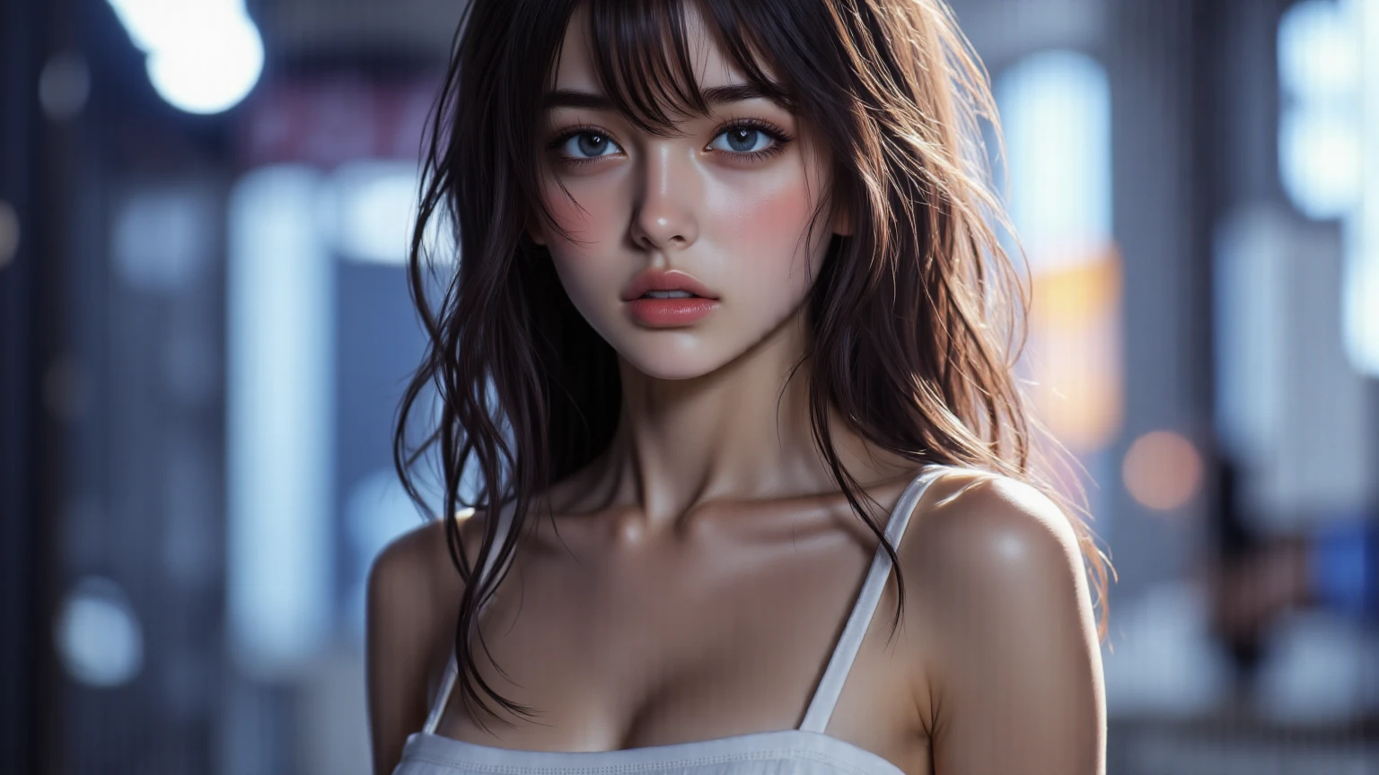 (1 girl), (Alexandra Daddario), ripped clothes, fell to the floor, a wet white T-shirt, exposed more than half of her breasts, She tried to cover her breasts with one hand, made her breasts more attractive, Her lower body was wearing torn panties, her other hand seemed to be covering her naked lower body, a blush on her face, her whole body was soaked in sweat, her whole posture was extremely attractive, seductive pose, ((the most beautiful woman in the world)), perfect body, perfect nose, ((well-groomed teeth)), high definition, best quality, ultra-detailed, extremely delicate, high details, ((anatomically correct)), symmetrical face, extremely detailed eyes and face, high quality eyes, UHD, 8k, RAW photo, (Natural light), (professional lighting:1.5), photorealistic, realistic, ((beautiful woman)), goddess, femminine, attractive, ((masterpiece:1.5))