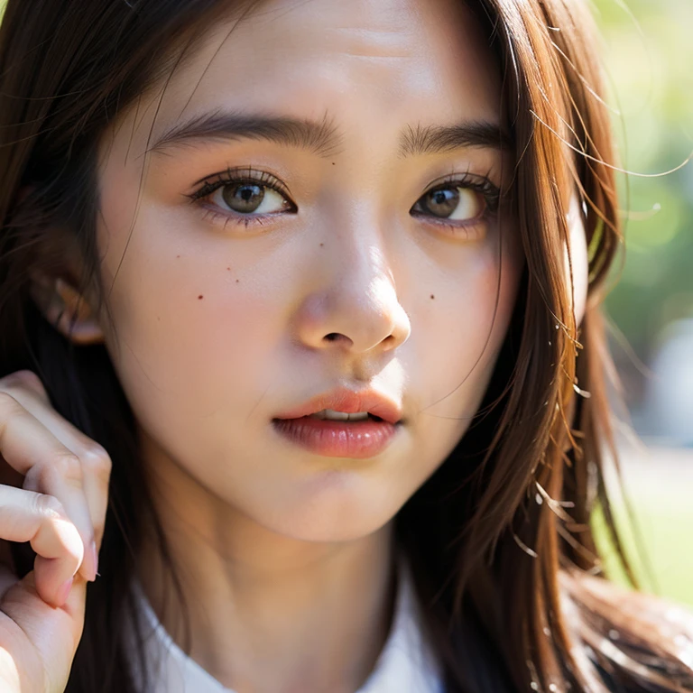 Close-up of the face of a Japanese schoolgirl