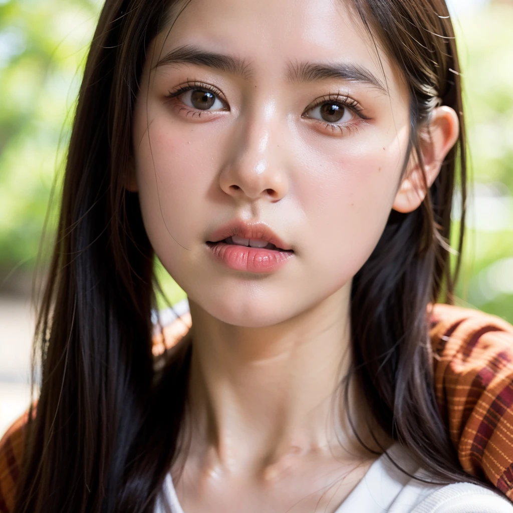 Close-up of the face of a Japanese schoolgirl