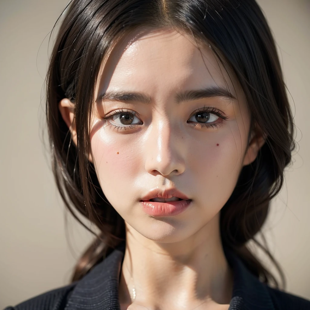 Close-up of the face of a Japanese schoolgirl
