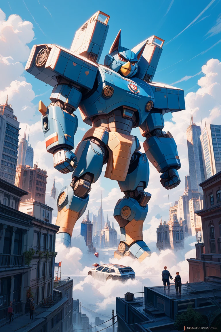 There is a painting depicting a futuristic city,There is a giant robot head in it, Jodorowski's Dune, Extremely detailed matte painting, peter gric and dan mumford, intricate matte painting, Jodorowski's Dune , John Harris' style, jean giraud 8 k, Super Fine Matte Painting, complicated environment, stunning sci-fi concept art, CG Society )