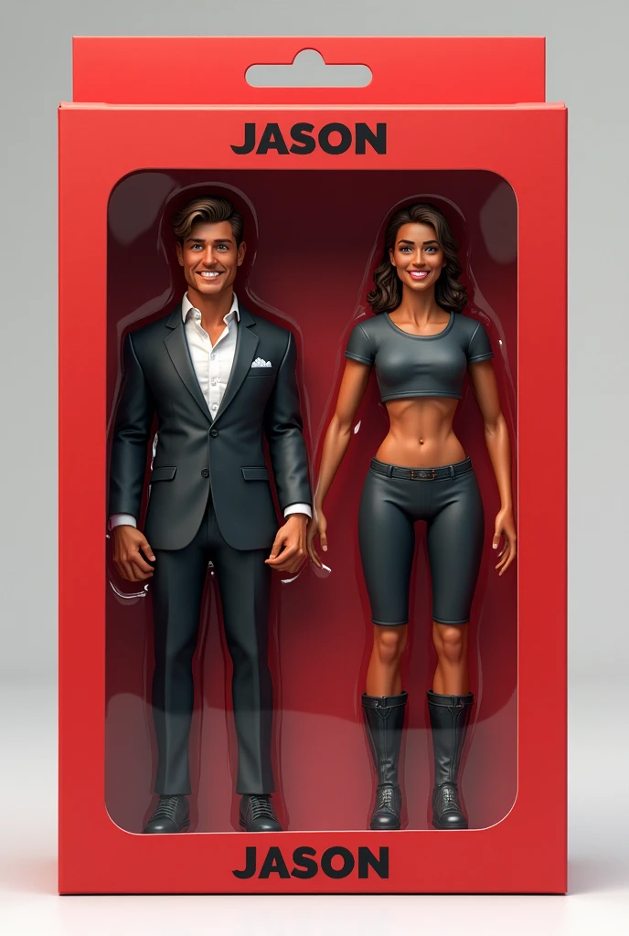 A full body photo of a man and a woman. The man is wearing boxer briefs and socks. The busty woman is wearing a bikini. They are sharing an embrace. 