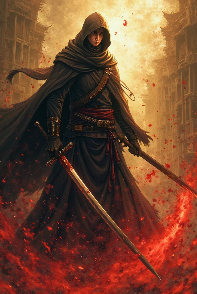 (ashenhard style:1.2),ultra-detailed,highres,intricate detail,(best quality:1.2),(masterpiece:1.2),wallpaper,illustration,original,1boy,knight,death knight,(solo:1.2),full bodys,armor,cloak,crosses, broken lines,full moon, (red moon), planted swords, silhouette, sky, torn clothes, veil, torn clothes,weapon