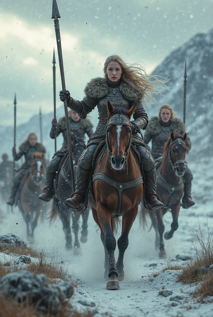 14 year old viking girl charging into battle