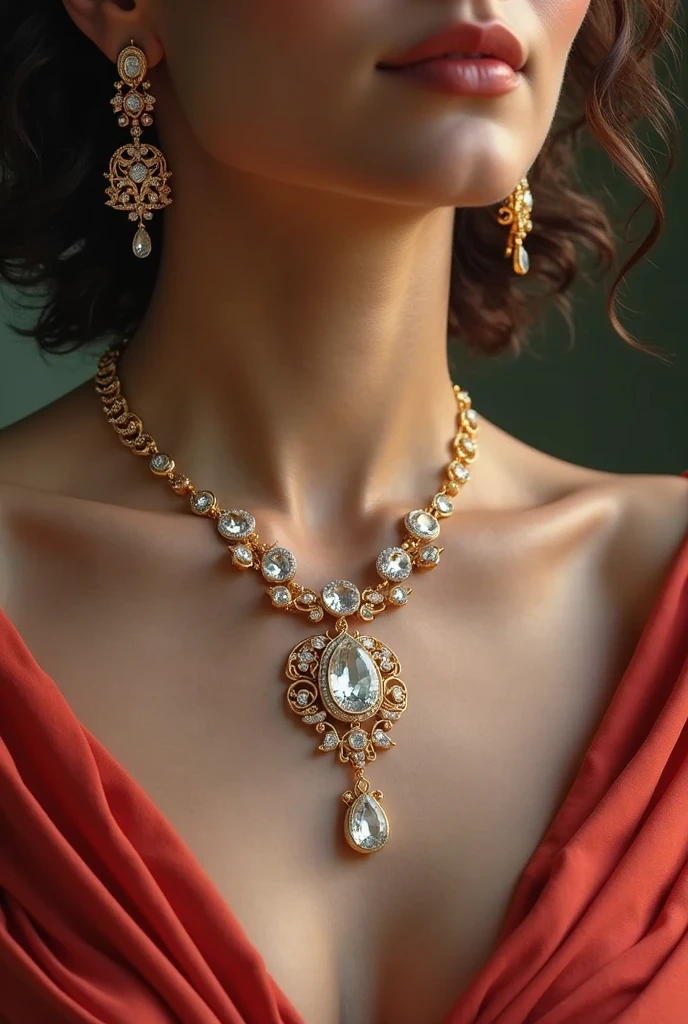 A Gold within it small pieces of Diamonds, Nicklace,