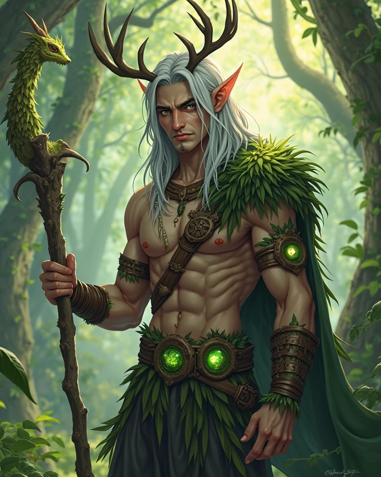 <lora:NatureMagic-20:1>, naturemagic , magical energy fantasy, barbarian, abs, holding spear ,enchanted spear , two-handed, scar on face, grin, horns, muscular male,
(warrior:1.1) , enchanted armor ,