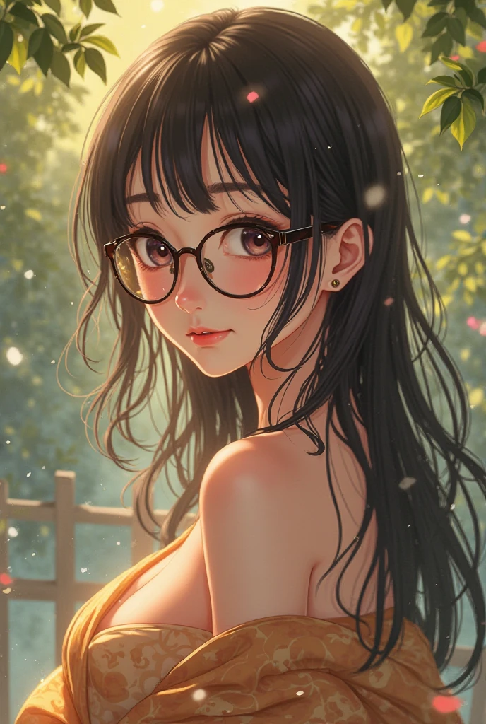 (Boku no Hero Academia) (Super Hero) (Girl) (Orchid) (Anime) (sensual) (Elegance) (Glasses) (Front)