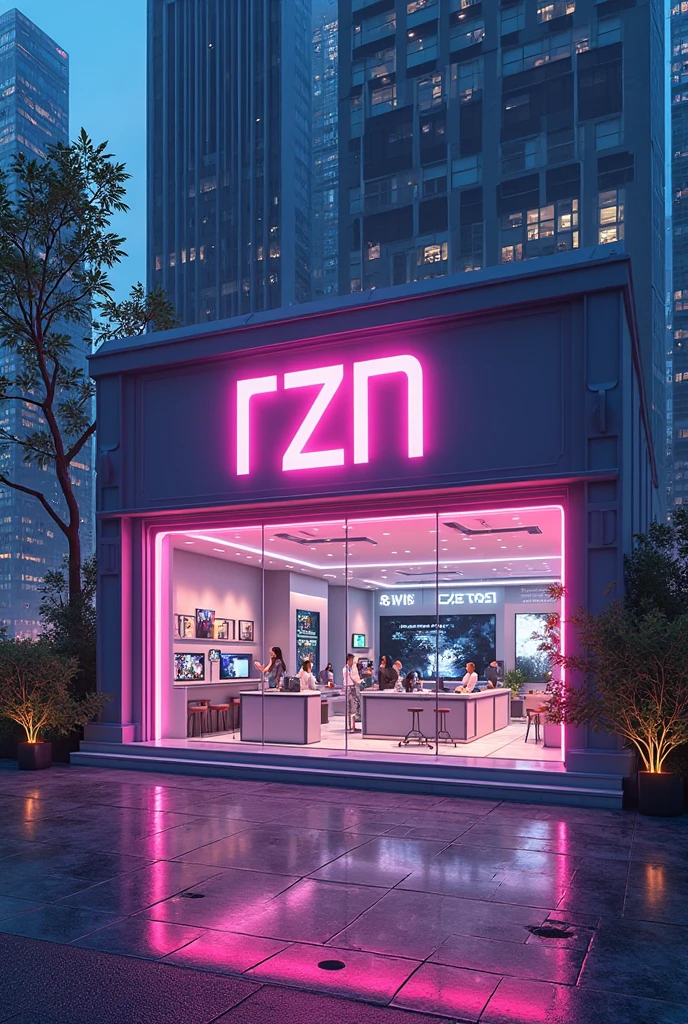 Create an image for a store on Discord, that sells streaming and other services, chamada RZN