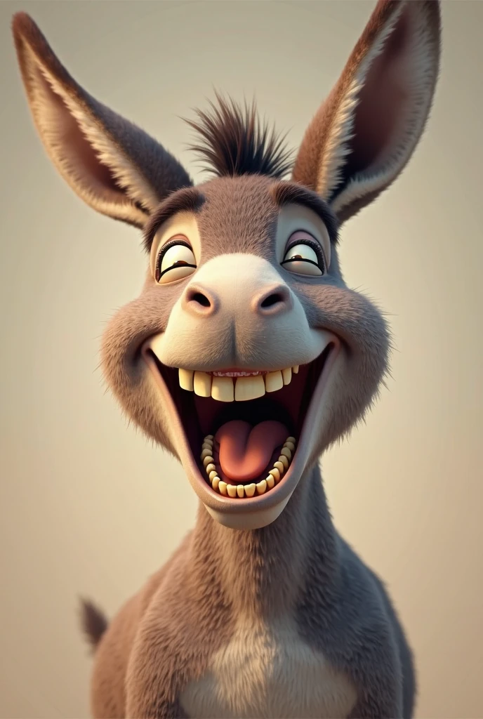 A donkey laughing out loud 