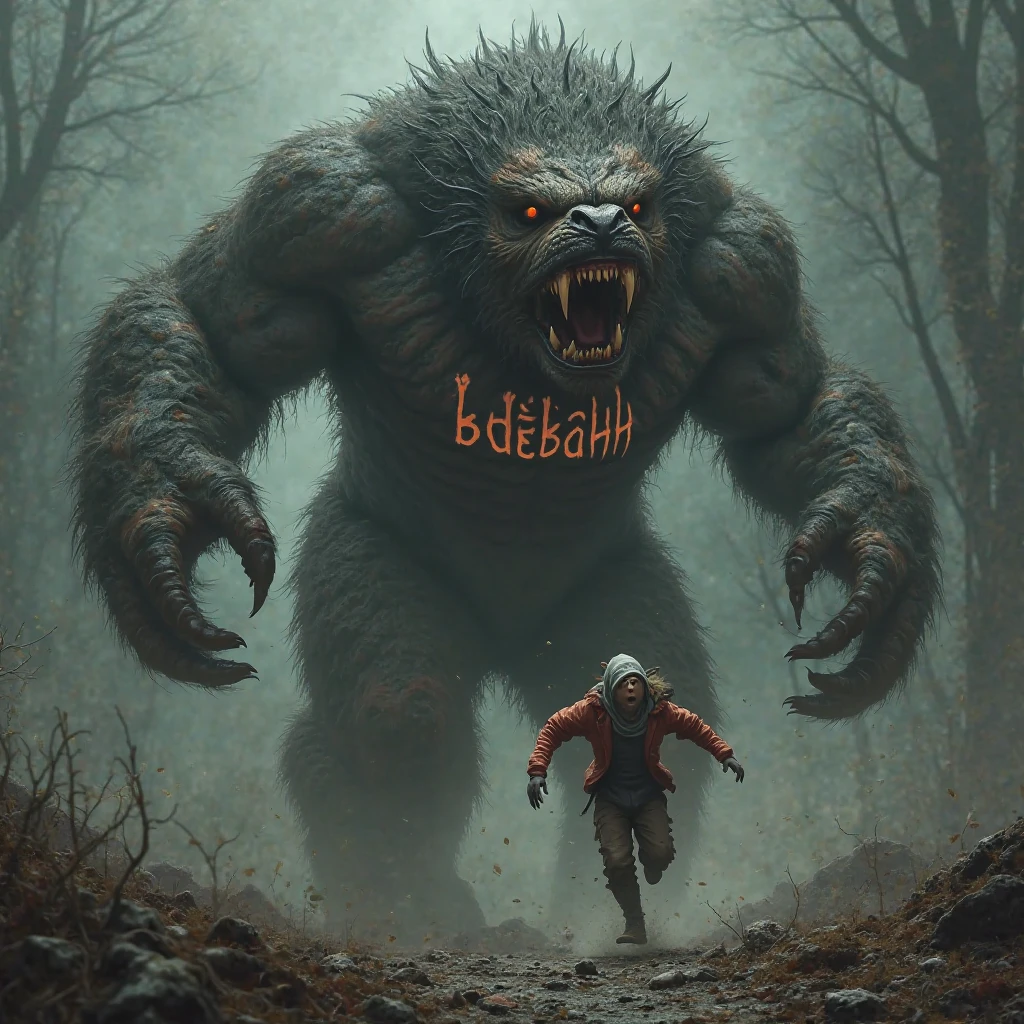 Giant Monsters, Nightmare Buddha, Looking up at the forest, sunny, Spooky Monsters, Menacing monsters, Evil Monsters,Terrifying monsters, Terrifying monsters, destruction, frigid hell, Super giant creature, Stylish monster, Monster with mouth wide open,