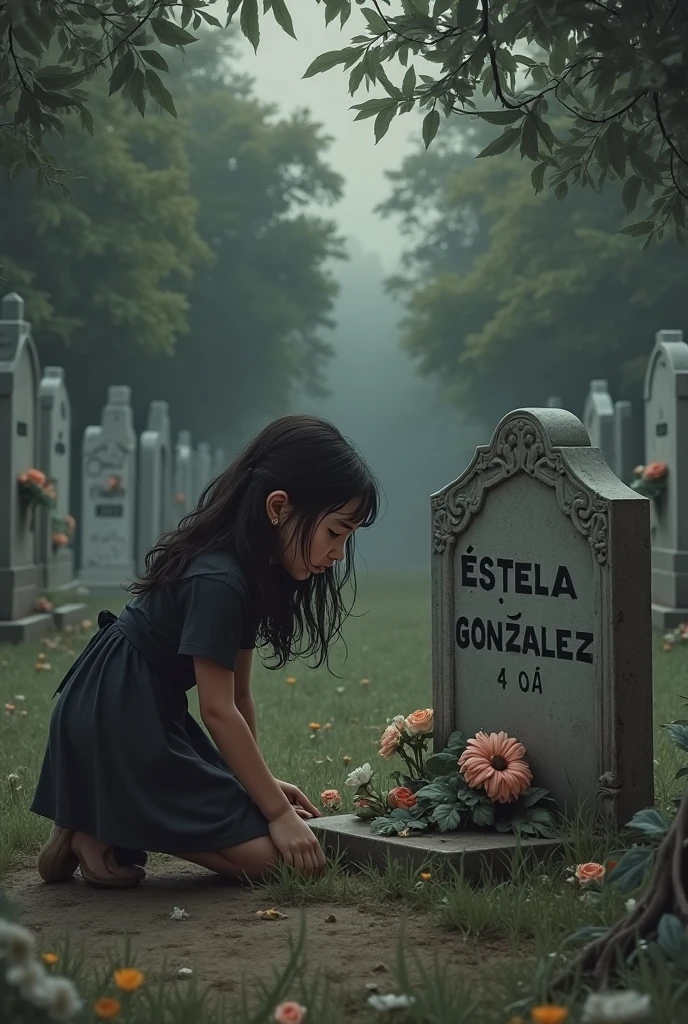 A girl in grave and eating heart