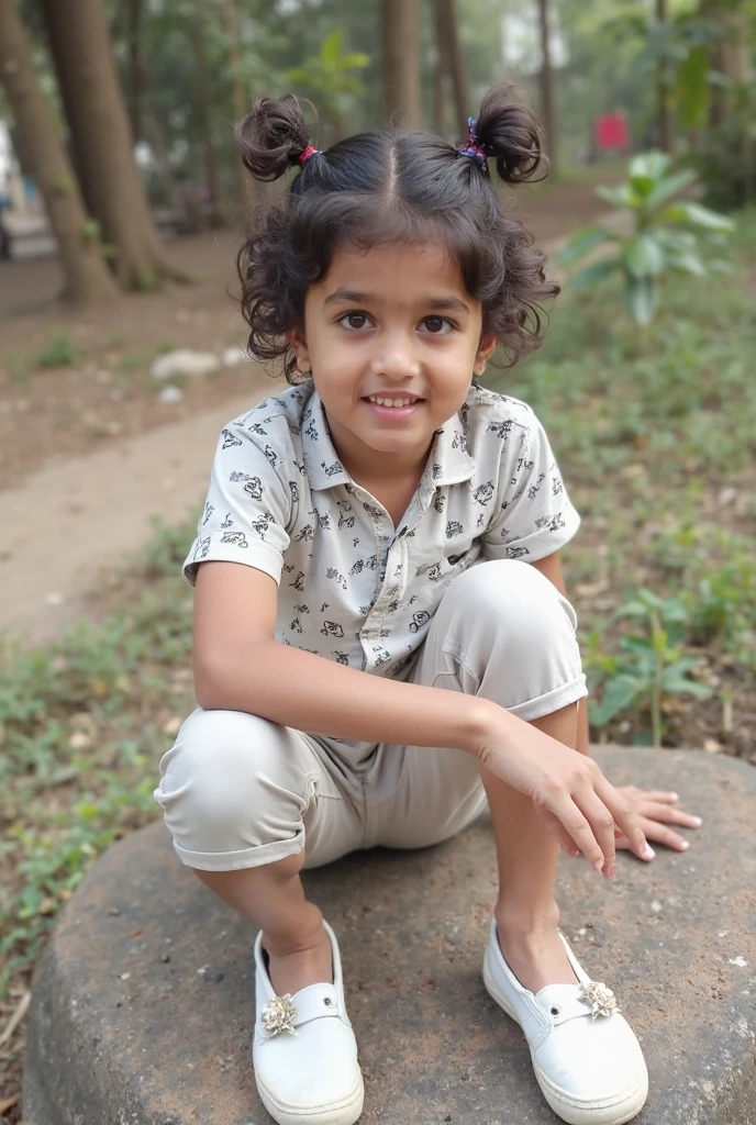 Beautiful Girl in hindu temple with her family