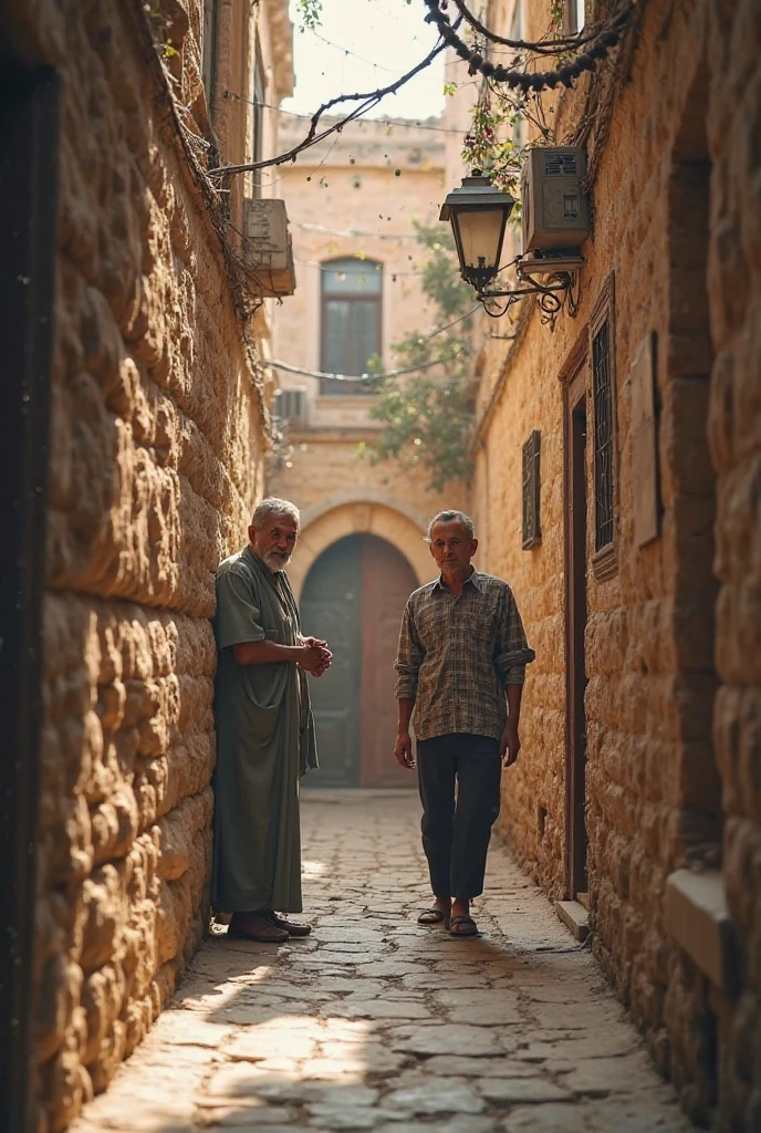 An islamic old sofi man teaching to boy of age ten year in beautiful place