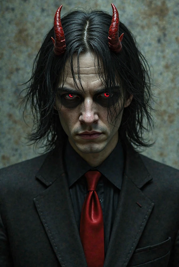 Satan, devil, hell, , male, red face, overall, no text