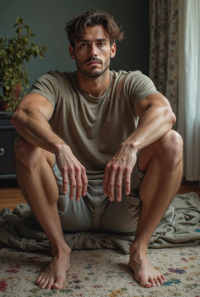 sexy dilf white coach daddy soccer player squatting over the viewer, white socks, adidas socks, dirty socks, beard, indoor lighting, hairy, proportionate body, sport calf high socks, man spread, male focus, squat, short hair, lean body, showing hairy gaping anus, beautiful detailed erect penis, brown hair, full body tattoos, toned body, his hands are behind his back, from below