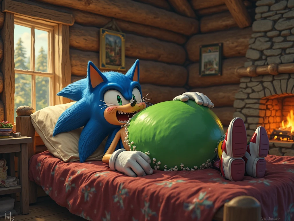 (feral male green Yoshi ), (male werewolf) score_9, score_8_up, dream prompt:score_9, beautiful, detailed cute face, blushing, shocked expression, reverse suspended congress, looking surprised, crying, forest, feet in view, foot shot, crying, green feet, ((3 toes)), ((screaming)), foot focus, huge feet, vaginal, sex, saliva, hyper feet, spreading legs, arms behind back, grabbing butt,