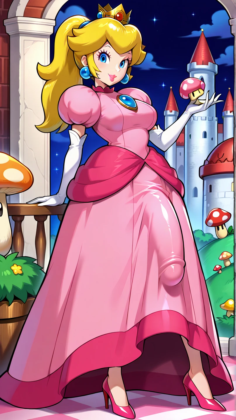 Character Stickers,STICKER, (solid outline:1.3), (NSFW:1.2), A detailed illustration of a vivid Sexy Princess Daisy from Mario kneeling down with pink underwear, blonde hair, sexy princess peach solo, tall skinny legs, Dress open, bare breasts, big breasts, pink underwear, Short golden hair, blue eyes, Full body, 25 years old, long smooth legs, full body portrait, Pink Dress, white gloves, white canvas shoes, Wear a small crown., kneeling, Smiling face, Rendered in 6 K resolution., Shadows with softness, Black background for creating websites, 2:3