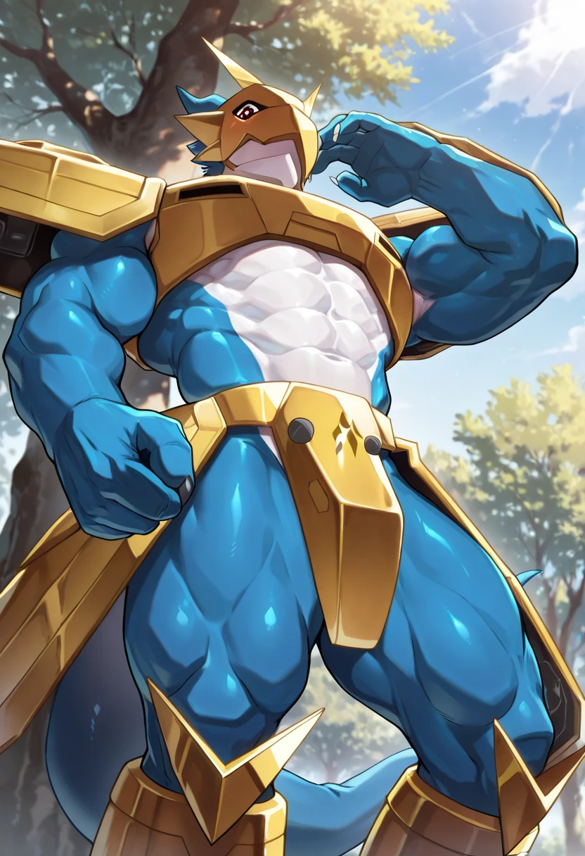 k hd , k hd ,MLP fanart, High-quality fanart , Alone, 1 boy, hairy pubic hair , furry male , AS-Adult , body muscle , tonedbody , muscular character, Super buff and cool, heavy muscular figure, sexy muscular body, Muscular , large muscle, tear drop, exaggerated muscle physique, Exaggerated physique , Lean and muscular, large muscle,  Ordinary Inteleon face , Inteleon full body portrait , large bulge , Wear briefs , Wear tight clothing , Bodybuilding posture ,Bulging muscles ,The crotch is large and prominent , A little NSFW , A sexy pose, in middle