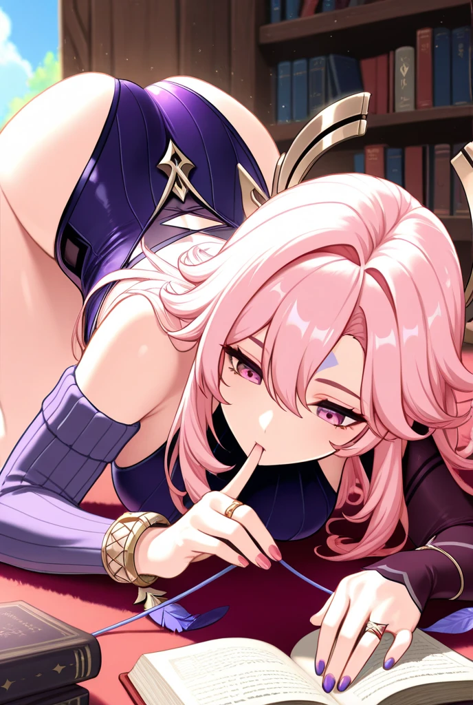 masterpiece, Highest quality, Beautiful face and eyes in every detail,Girls, Cute idol, Cool ,(masterpiece, highest quality), NSFW,, (fellatio),(cum in mouth), purplehair,longhair,, hair over one eye , (pov1 boy, Take off your pants to your knees), (blowjob), (Deep Throating ),(penis),(Half-open eyes),vapour, (torogao), (:>=),
blake 23 years old, , (we say), 
BREAK, woman, sexly,cute clothes, big lips, dark background, (purple lingerie),bare shoulders, clavicle,
BREAK ,
Destroying a luxurious mansion, doorway, turn back,